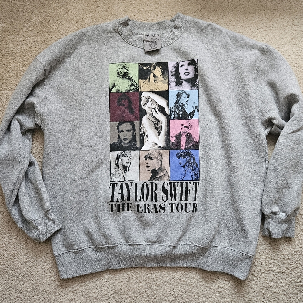 Taylor Swift The Eras Tour II Gray Crewneck Graphic Sweater